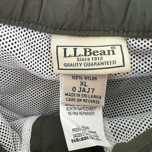LL Bean Crest Shorts Men's Outdoor Hiking Olive Green Size XL Nylon Lined - Picture 5 of 10
